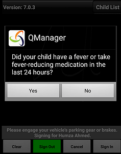 QManager covid-19 children profile for fever detection